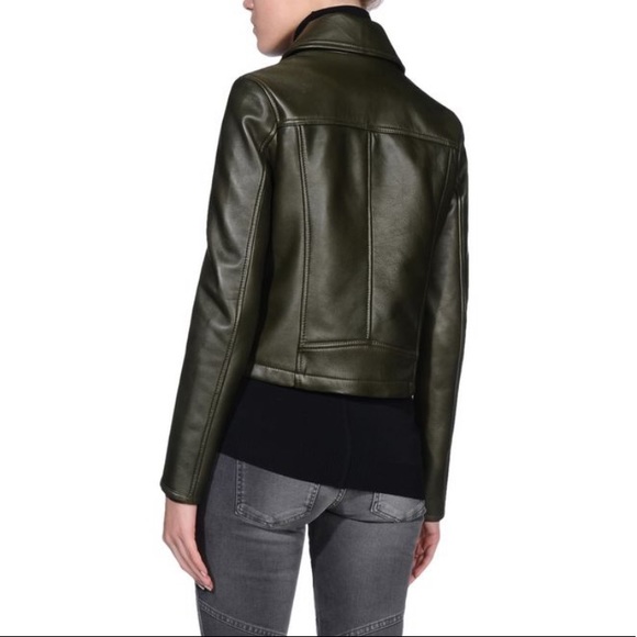 LIKE NEW. KARL LAGERFELD LEATHER BIKER JACKET - Picture 2 of 11